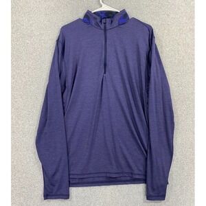 Greyson Guide Sport Quarter 1/4 Zip Pullover Mens Large Purple Coyote Vented